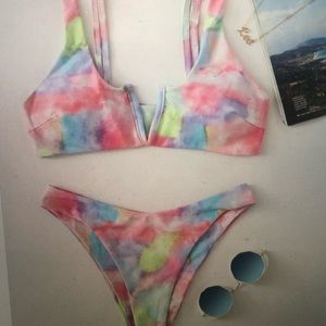 Shein tie dye bikini set